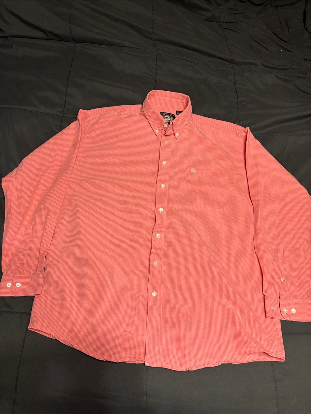 Cinch Coral Button-Down Long Sleeve Shirt